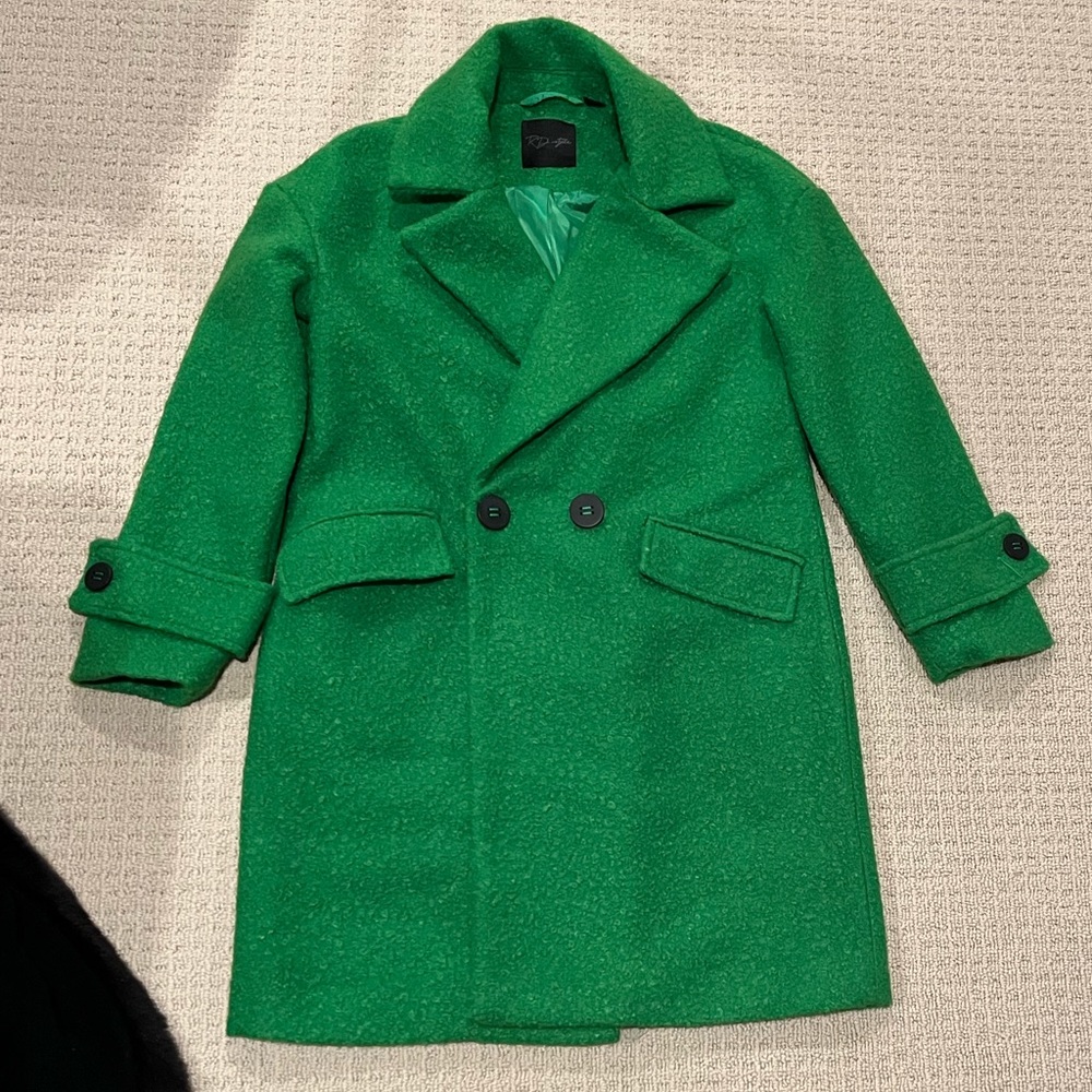 Green Fuzzy Pea Coat
